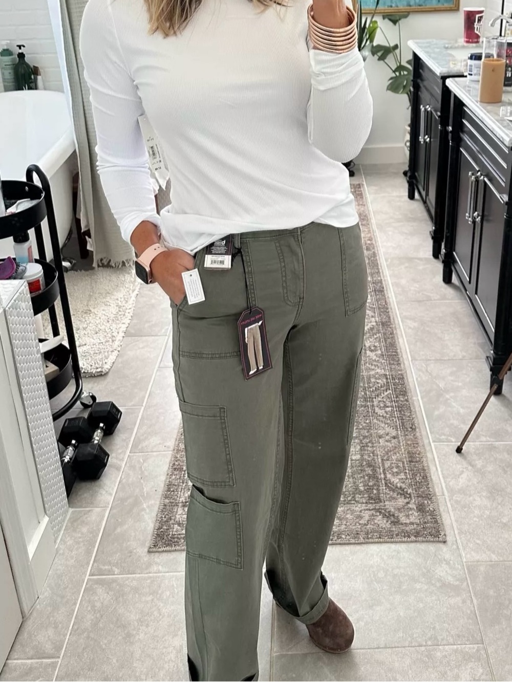 No Boundaries Olive Cargo Utility Pants